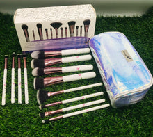 Load image into Gallery viewer, Crystal Quartz 12 Piece Brush Set and Bag