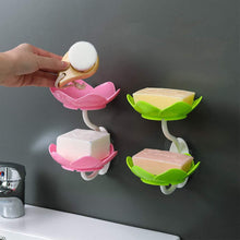 Load image into Gallery viewer, Wall-Mounted Drain Soap Box Double Layer Flower Shaped