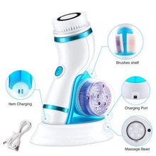 Load image into Gallery viewer, 4 In 1 Ultrasonic Electric Facial Cleansing Brush Massager