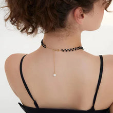 Load image into Gallery viewer, Fashion Luxury Black Crystal Glass Bead Choker Necklace For Women