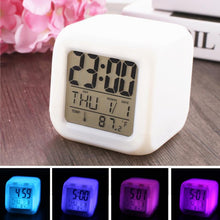 Load image into Gallery viewer, Square White Colour Changing Digital clock