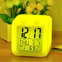 Load image into Gallery viewer, Square White Colour Changing Digital clock