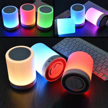 Load image into Gallery viewer, Portable Wireless Bluetooth Speaker Mini Player Touch Pat Light Colorful LED Night Light Bedside Table Lamp for Better Sleeps