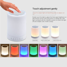 Load image into Gallery viewer, Portable Wireless Bluetooth Speaker Mini Player Touch Pat Light Colorful LED Night Light Bedside Table Lamp for Better Sleeps