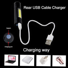 Load image into Gallery viewer, LED Rechargeable Flashlight Zoom able 3 Modes USB Charging Torch
