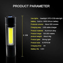 Load image into Gallery viewer, LED Rechargeable Flashlight Zoom able 3 Modes USB Charging Torch