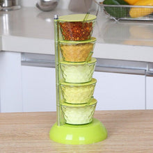 Load image into Gallery viewer, Rotating 5-Tier Kitchen Sugar Salt Pepper Spices Rack