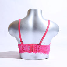 Load image into Gallery viewer, WOMEN LACE G-STRING PADDED BRA - SHOCKING PINK ( 1056 )