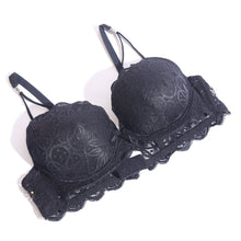 Load image into Gallery viewer, WOMEN LACE G-STRING PADDED BRA - BLACK ( 1059 )