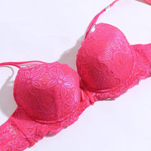 Load image into Gallery viewer, WOMEN LACE G-STRING PADDED BRA - SHOCKING PINK ( 1056 )