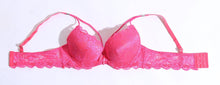 Load image into Gallery viewer, WOMEN LACE G-STRING PADDED BRA - SHOCKING PINK ( 1056 )