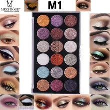 Load image into Gallery viewer, MISS ROSE 18-COLOR SEQUIN GLITTER EYESHADOW PALETTE
