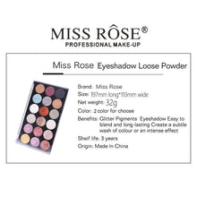 Load image into Gallery viewer, MISS ROSE 18-COLOR SEQUIN GLITTER EYESHADOW PALETTE