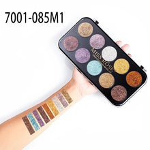 Load image into Gallery viewer, MISS ROSE 10 COLORS GLITTER EYESHADOW PALETTE