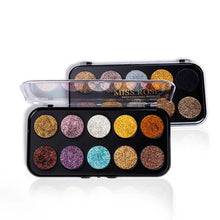 Load image into Gallery viewer, MISS ROSE 10 COLORS GLITTER EYESHADOW PALETTE