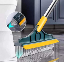 Load image into Gallery viewer, 2 In 1 Floor Scrub Brush with Window Squeegee 120 Degrees Rotatable Long Handle