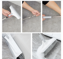 Load image into Gallery viewer, 2 In 1 Floor Scrub Brush with Window Squeegee 120 Degrees Rotatable Long Handle