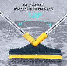 Load image into Gallery viewer, 2 In 1 Floor Scrub Brush with Window Squeegee 120 Degrees Rotatable Long Handle