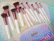 Load image into Gallery viewer, Crystal Quartz 12 Piece Brush Set and Bag