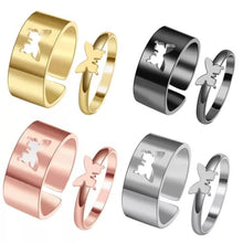 Load image into Gallery viewer, Hot Selling 2 Piece Open Couple Ring Men Women Ring Combination Butterfly Fashion Simple Ring Jewelry