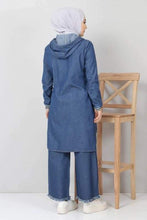 Load image into Gallery viewer, Hooded Zipper Style Denim 2-Pcs Suit