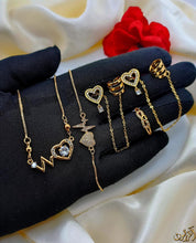 Load image into Gallery viewer, Fancy zircon Four piece Set Gold Plated