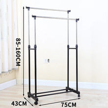 Load image into Gallery viewer, Lowes portable adjustable stainless steel rack clothes hanger pole