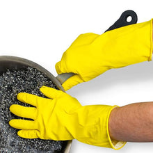 Load image into Gallery viewer, Gloves Smooth Rubber Washcloth Household Cleaning House Garden Kitchen Dishwashing Mittens