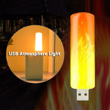 Load image into Gallery viewer, USB Atmosphere Light LED Flame Flashing Candle Lights Book Lamp For Power Bank Camping Lighting Cigarette Lighter Effect Light