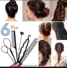 Load image into Gallery viewer, 6 PCS Hairstyle Braiding Tools Pull-through Hair Needle Dispenser Hair Comb