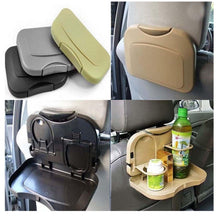 Load image into Gallery viewer, Portable Car Travel Dining Tray Organizer Beige Color