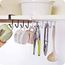 Load image into Gallery viewer, Cabinet Under Shelf 6 Hooks Iron Hanging Rack