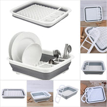 Load image into Gallery viewer, Foldable Dish Rack Plates Drying Rack