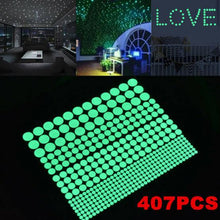 Load image into Gallery viewer, 407PCS Glow in The Dark Dots Stickers for Kids Bedroom Ceiling Wall Decoration