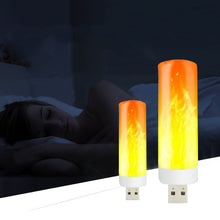 Load image into Gallery viewer, USB Atmosphere Light LED Flame Flashing Candle Lights Book Lamp For Power Bank Camping Lighting Cigarette Lighter Effect Light