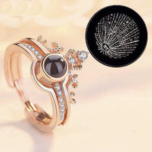 Load image into Gallery viewer, 100 Language Crown Ring Two-in-one Combination Couple
