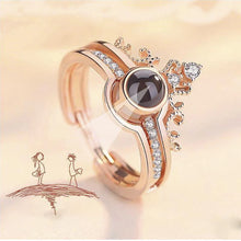 Load image into Gallery viewer, 100 Language Crown Ring Two-in-one Combination Couple
