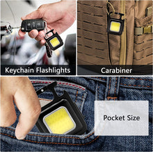 Load image into Gallery viewer, LED Powerful Rechargeable COB Keychain Flashlight