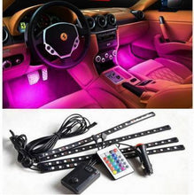 Load image into Gallery viewer, Car LED Strip Lights 4pcs 48 LED Multicolor Music Car Interior Atmosphere Lights