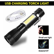 Load image into Gallery viewer, LED Rechargeable Flashlight Zoom able 3 Modes USB Charging Torch