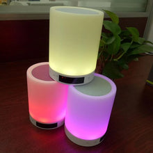 Load image into Gallery viewer, Portable Wireless Bluetooth Speaker Mini Player Touch Pat Light Colorful LED Night Light Bedside Table Lamp for Better Sleeps